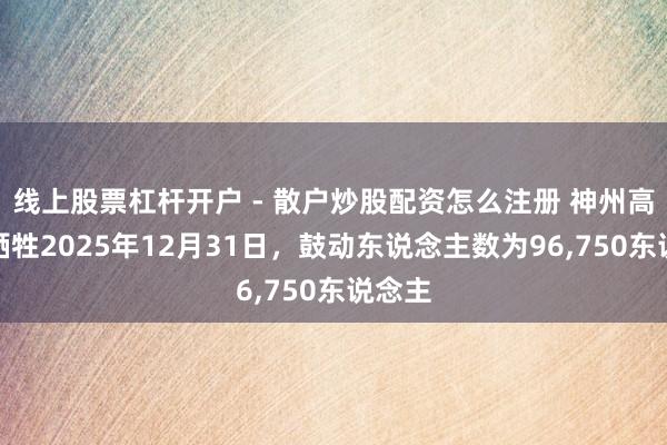线上股票杠杆开户 - 散户炒股配资怎么注册 神州高铁：牺牲2025年12月31日，鼓动东说念主数为96,750东说念主