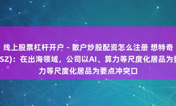 线上股票杠杆开户 - 散户炒股配资怎么注册 想特奇(300608.SZ)：在出海领域，公司以AI、算力等尺度化居品为要点冲突口